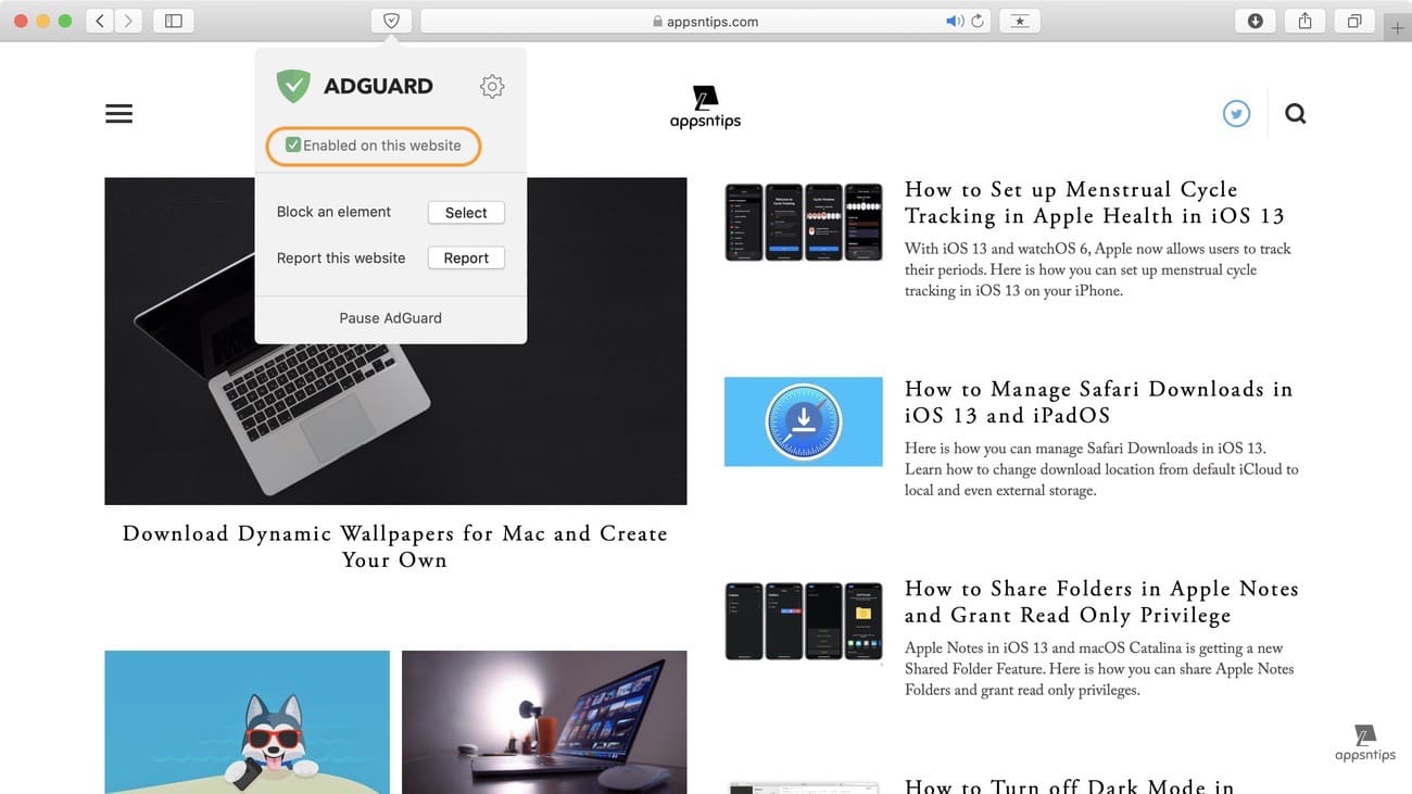 adguard safari browser extension