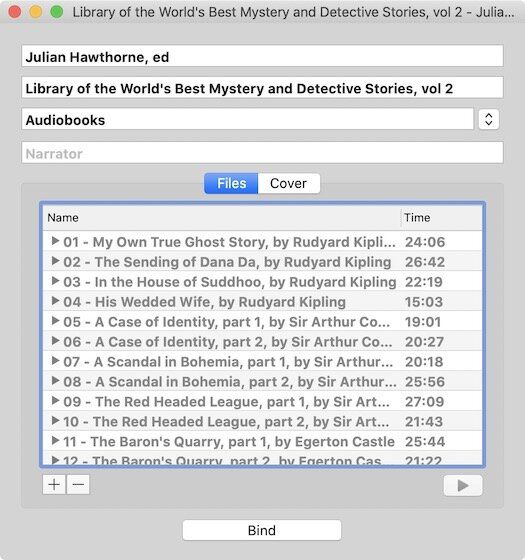 audiobook binder mac to itunes chapters