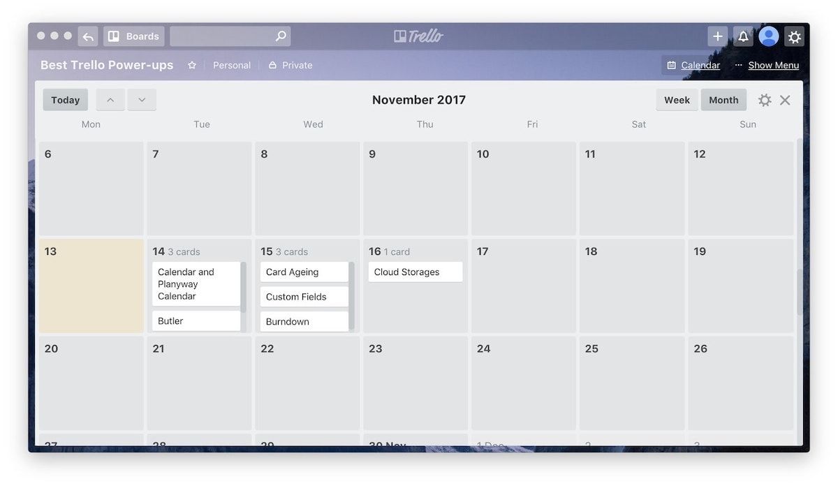 planyway calendar trello