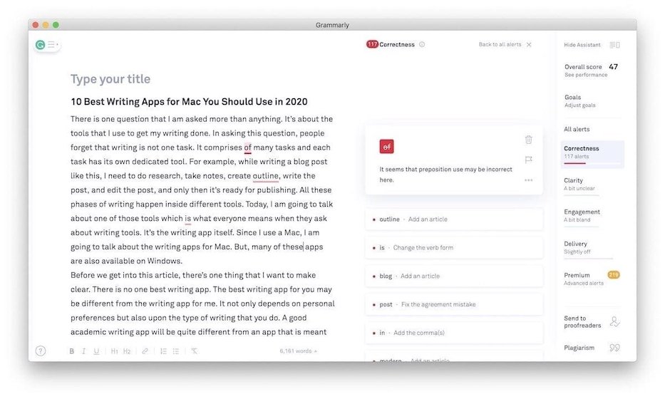 grammarly for apple pages