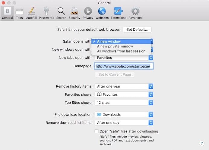 10. Change How Safari Opens 2