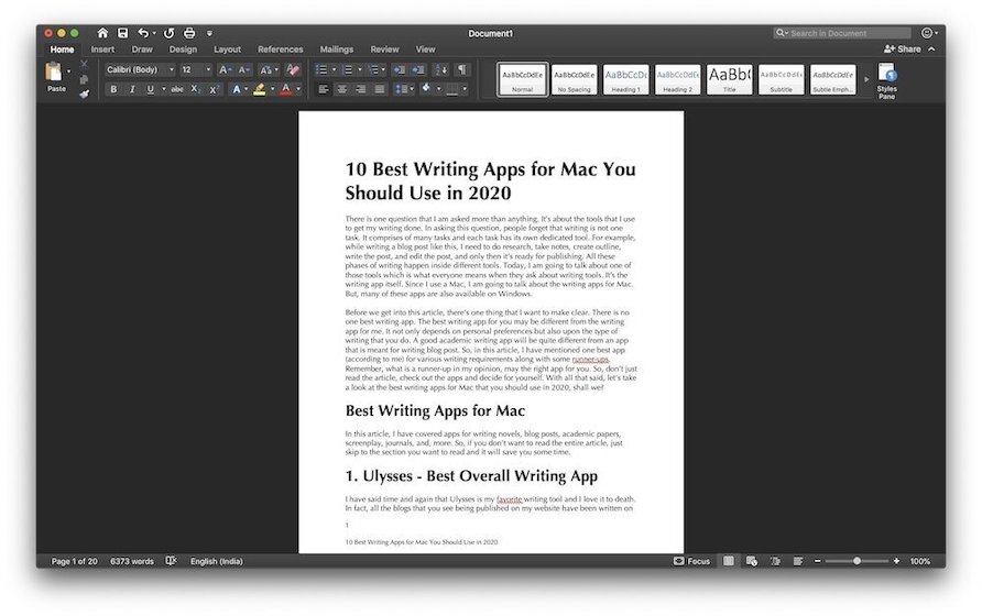 best word processor for mac 2020