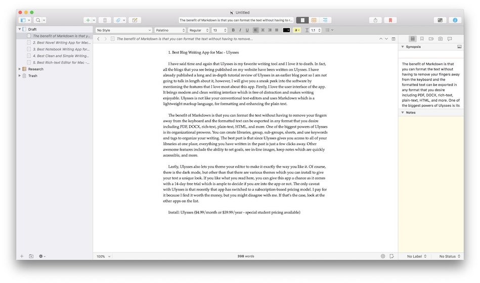 scrivener dark theme