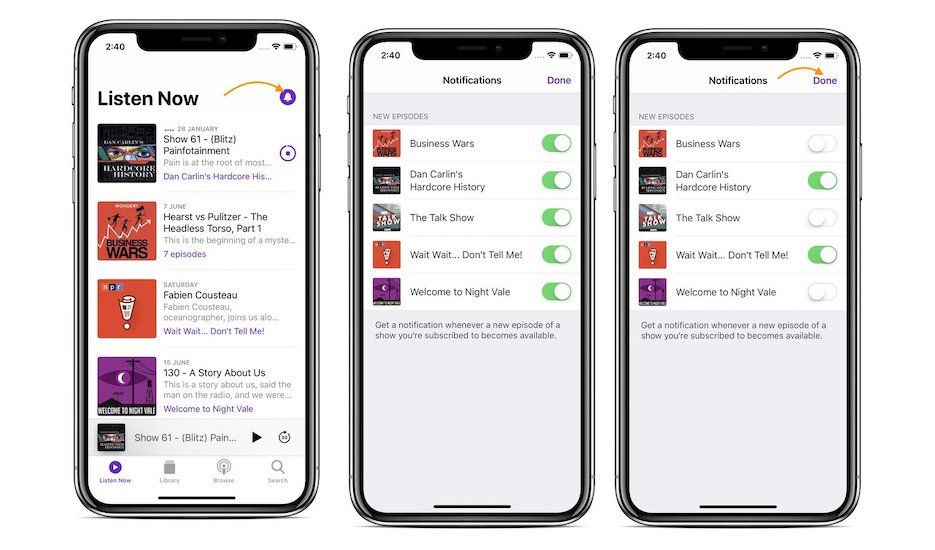 3. Enable and Disable Notifications for Specific Podcasts