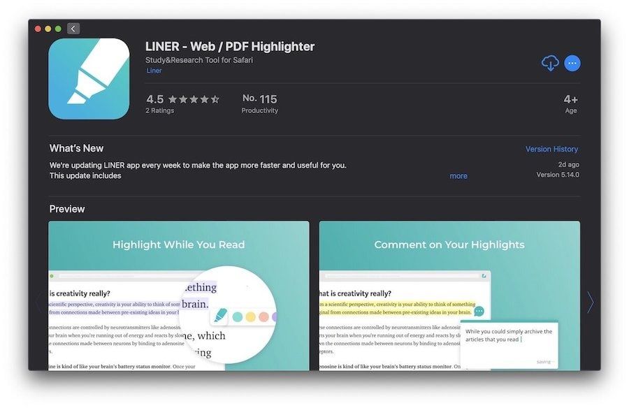 5. Liner - Web / PDF Highlighter for Safari