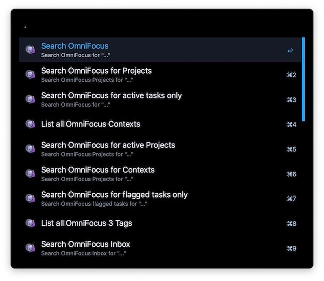 Search in Omnifocus