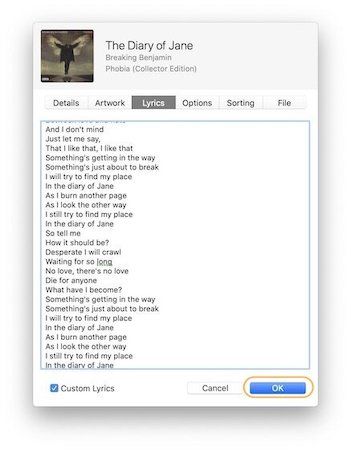 Add Custom Lyrics to Songs in Apple Music 4