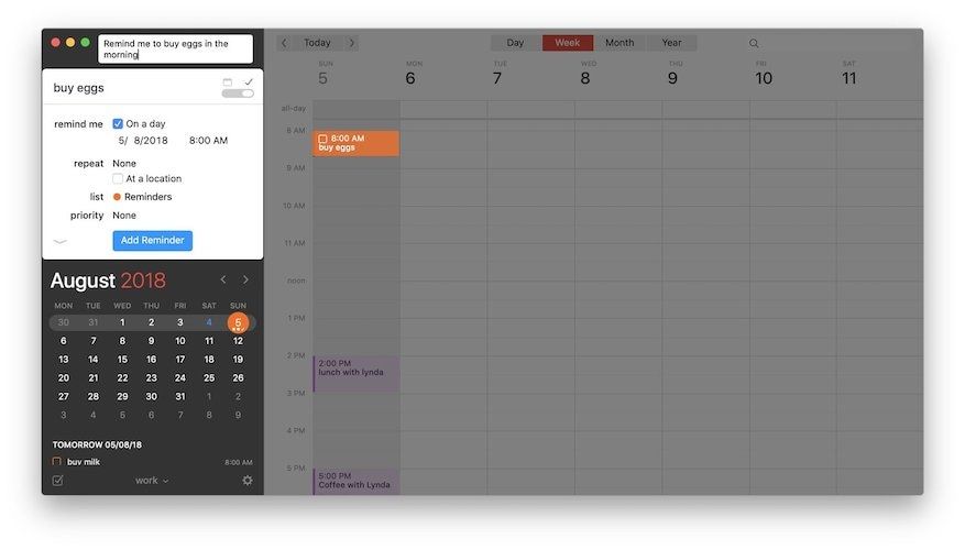 Creating Events and Reminders 5