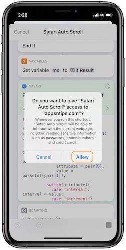 auto scroll for safari