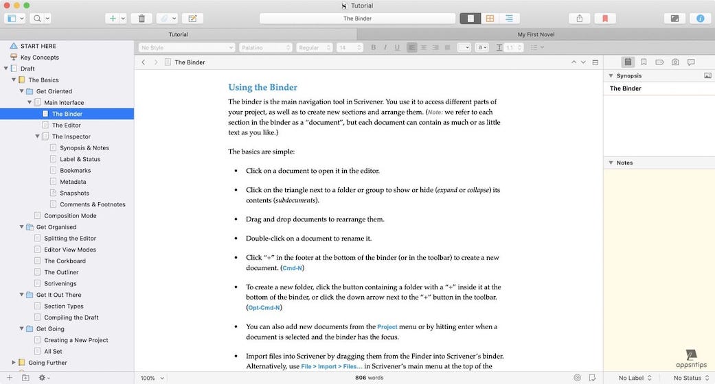 Scrivener vs Ulysses - Design - Scrivener 1