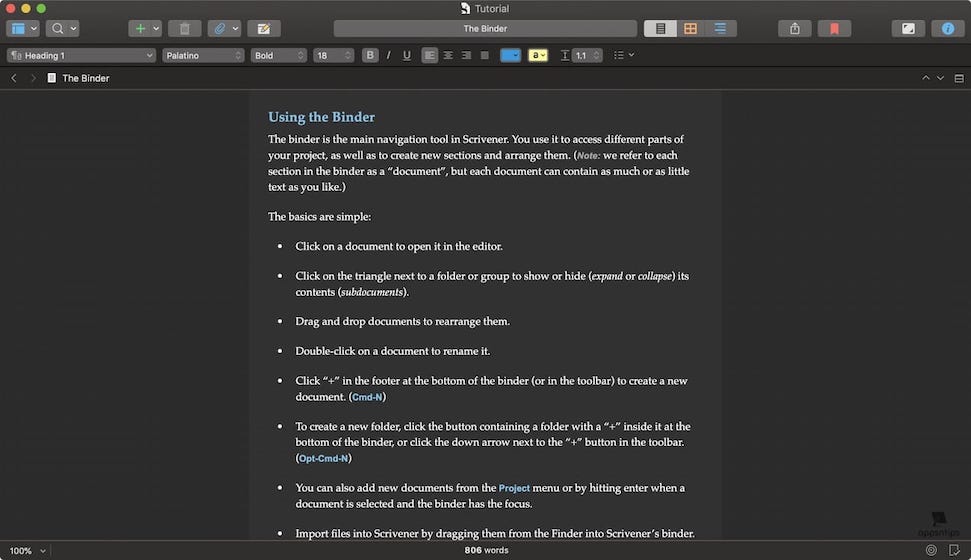 Scrivener vs Ulysses - Design - Scrivener 2