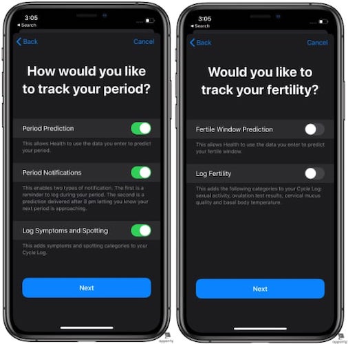 Steps to Set up Period Tracking in Apple Health in iOS 13 - 5