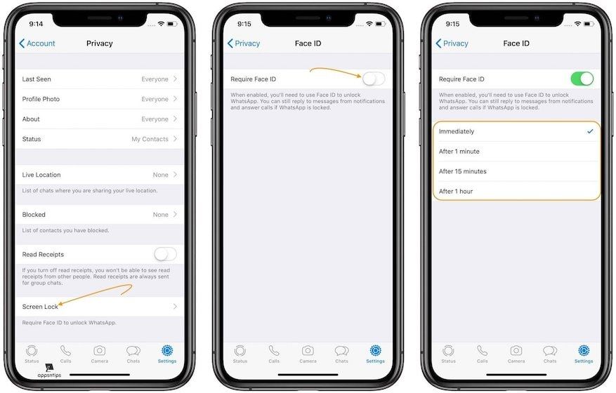 How to Lock WhatsApp on iPhone Using Face ID or Touch ID | appsntips