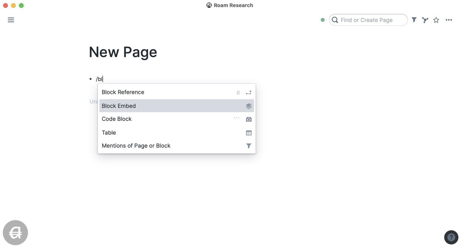 Adding Block Embeds in Roam Research 1