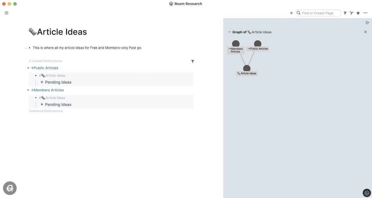 Roam Research - Graph View for Page