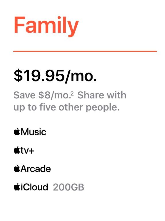 Apple One Family Plan