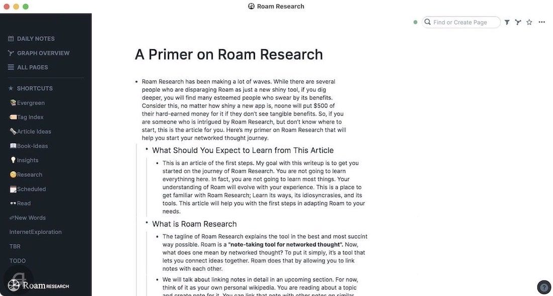 Writing in Roam Research