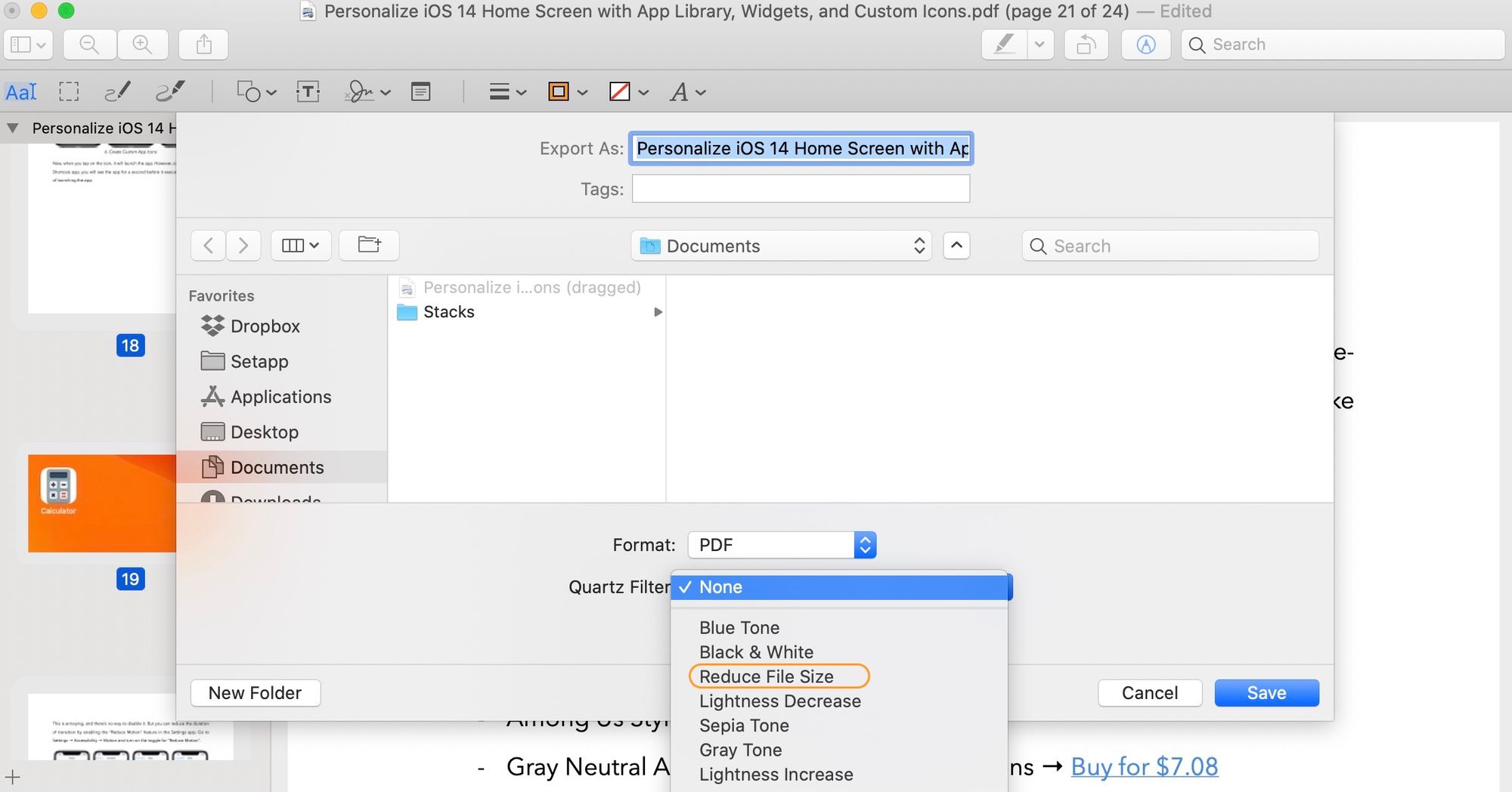 how to export pdf to pages on mac