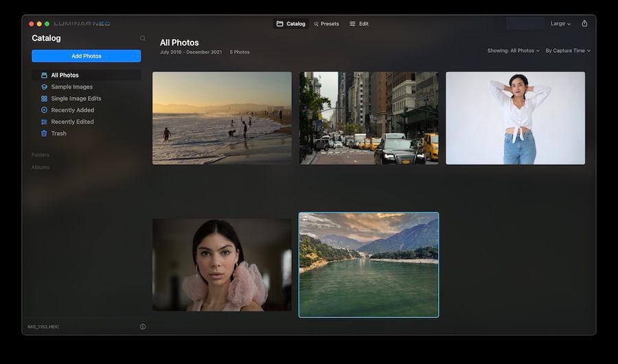 Luminar Neo - Photo management