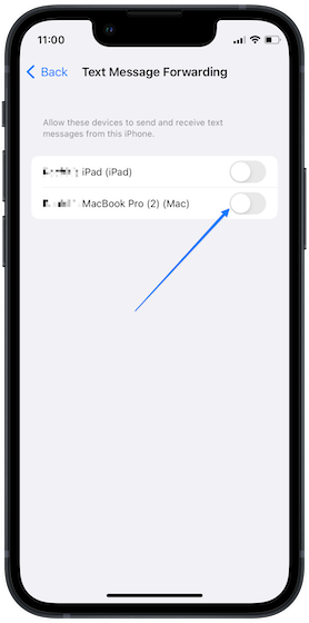 enable text message forwarding for Mac