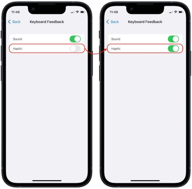 Enable toggle for haptic