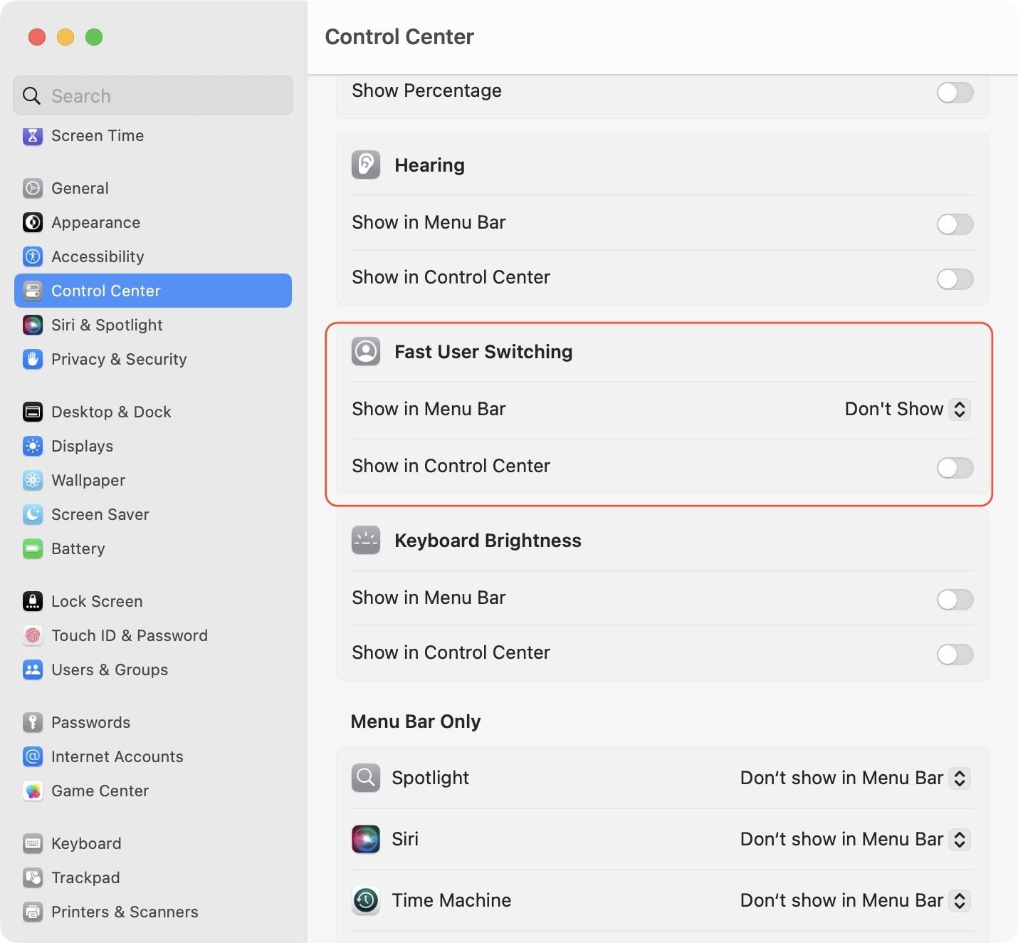 Fast User Switching