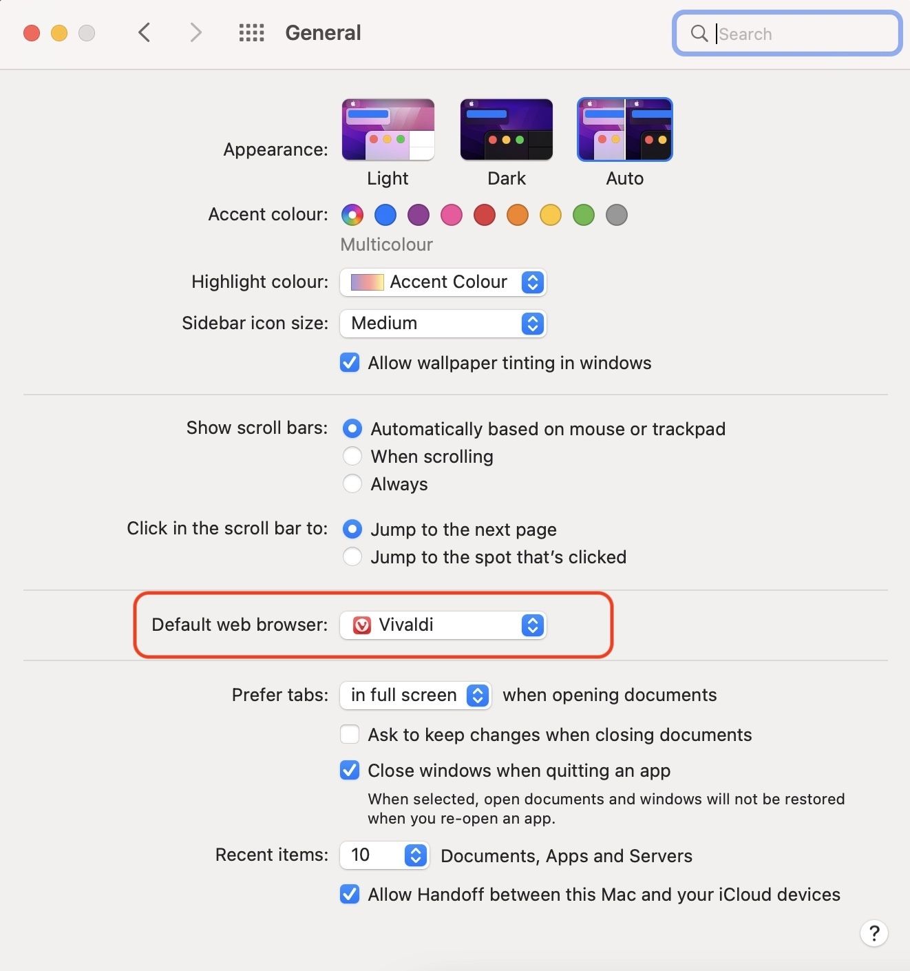 changing default web browser in macOS Big Sur and before