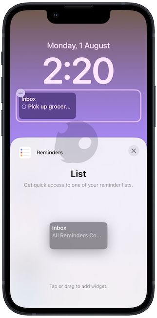 6. Reminders widget