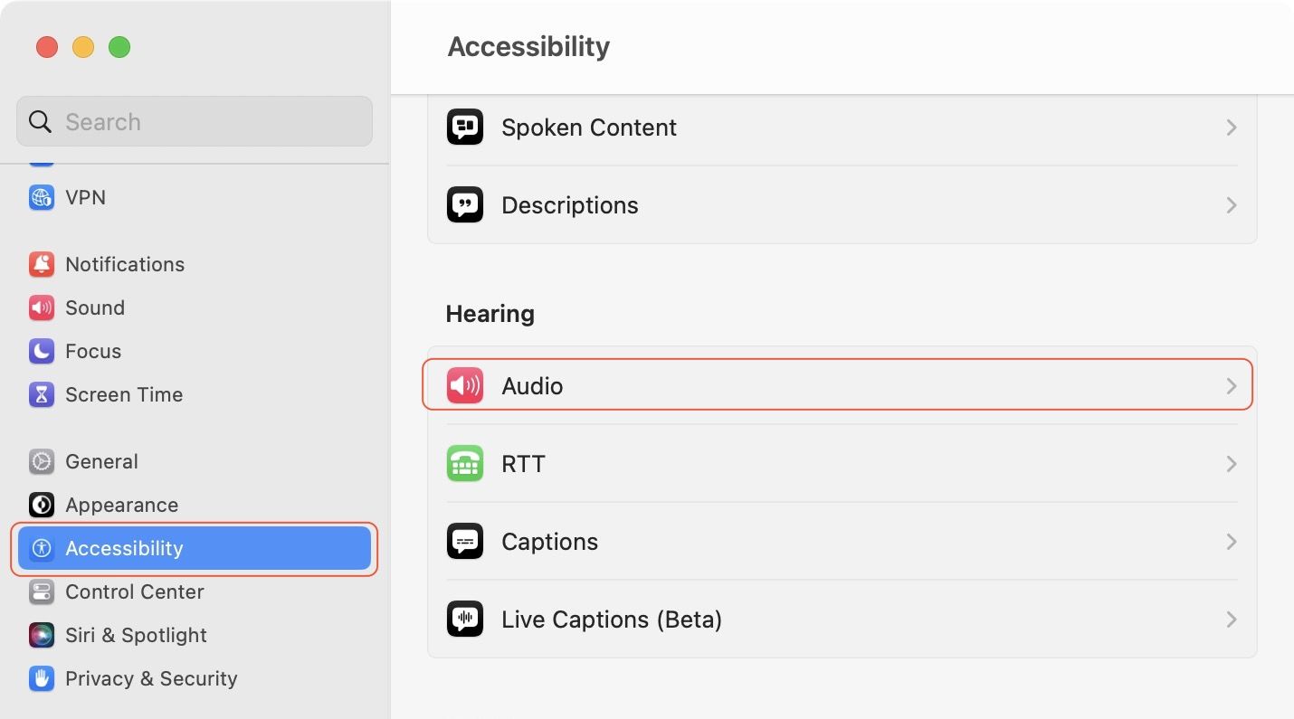 Play ambient noise on Mac using the Background Sounds feature 2