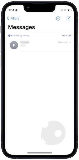 Hide messages on iPhone 13