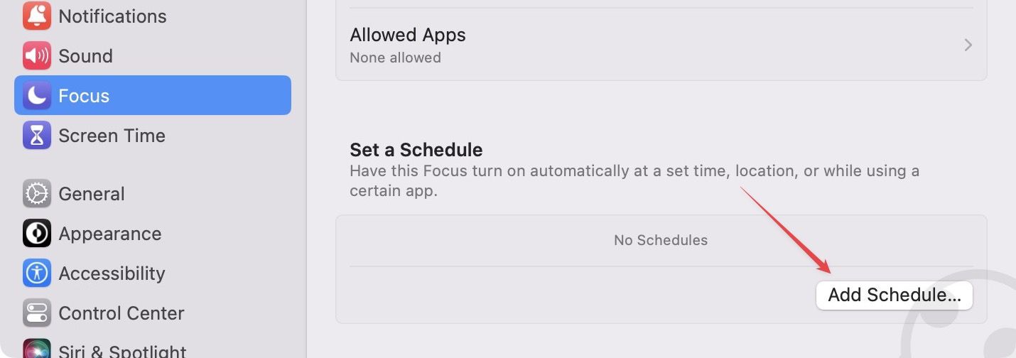 Add Schedule button