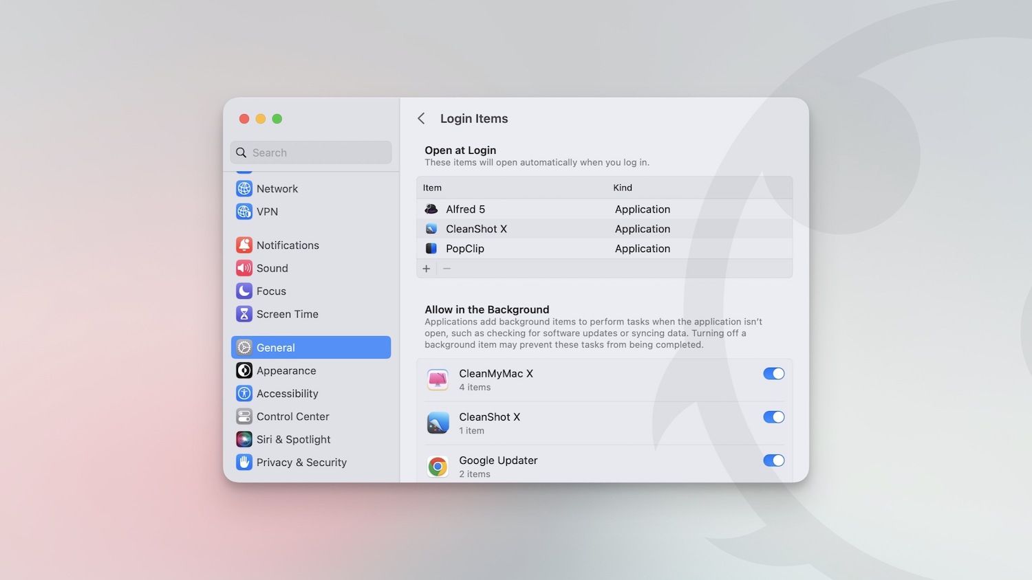 login items in macos ventura