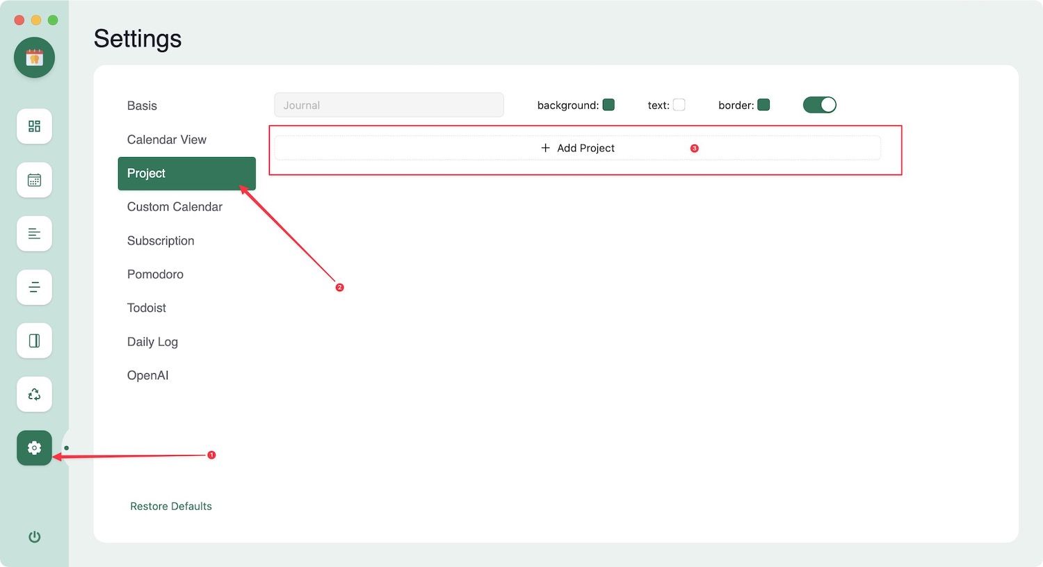 Adding a Project in Agenda plugin in Logseq