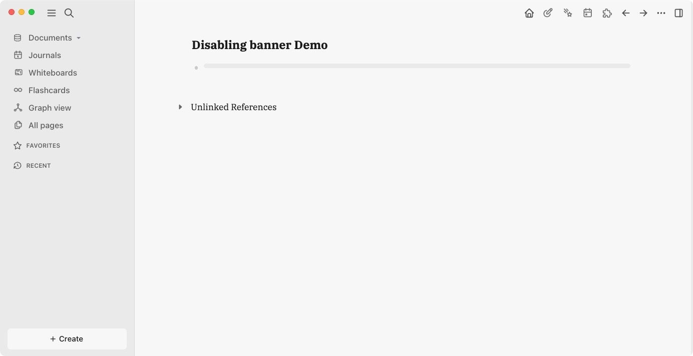 Banner disabled on Logseq pages