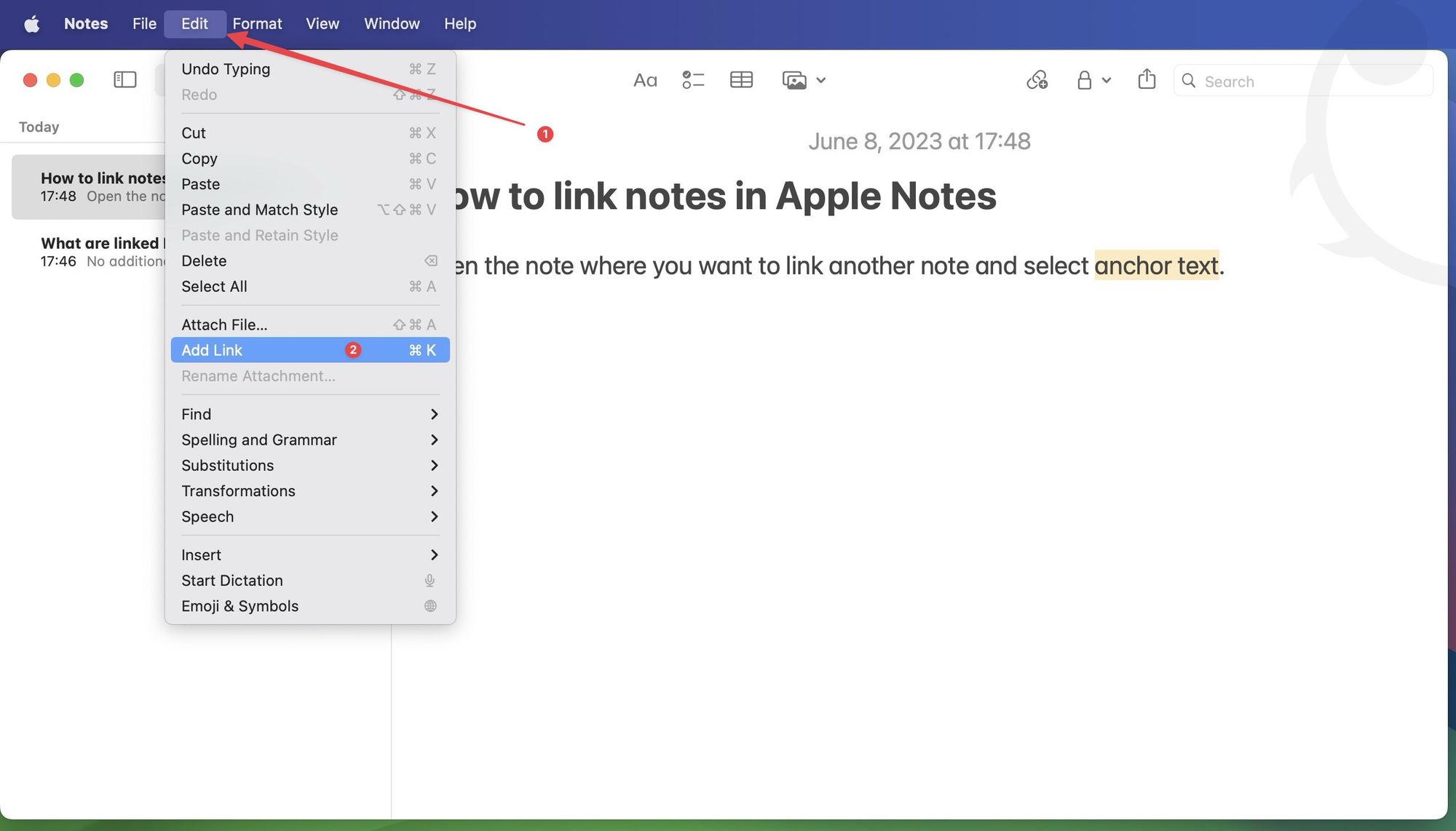 How to Link Notes in Apple Notes on Mac and iPhone appsntips