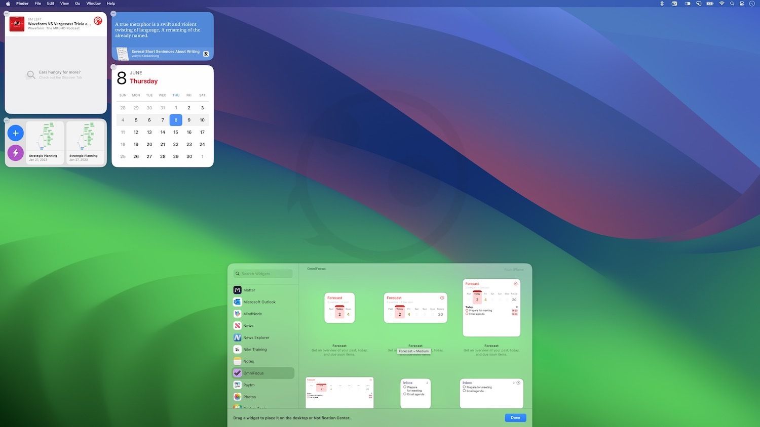 macOS Sonoma widgets