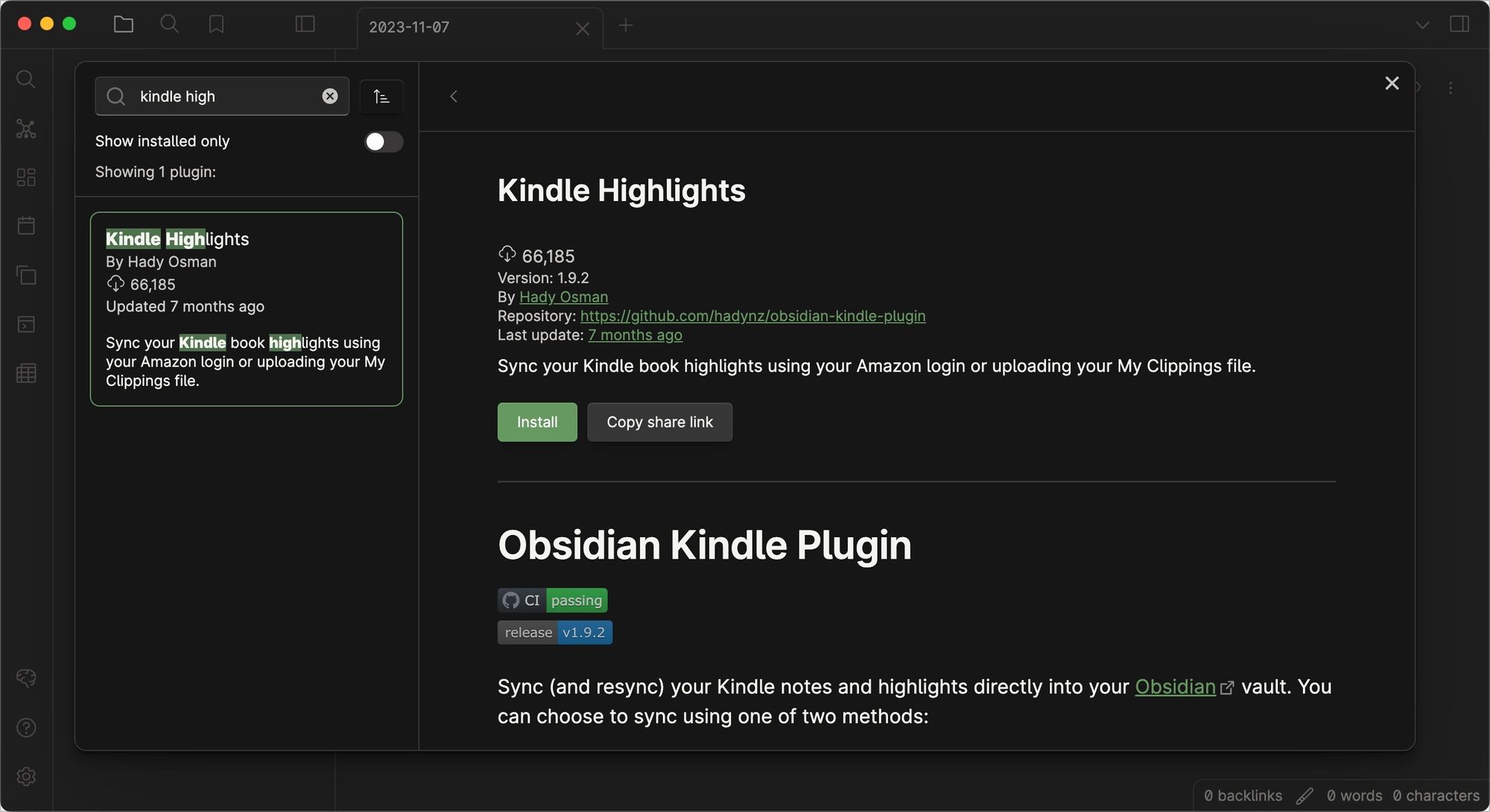 Kindle Highlights Plugin