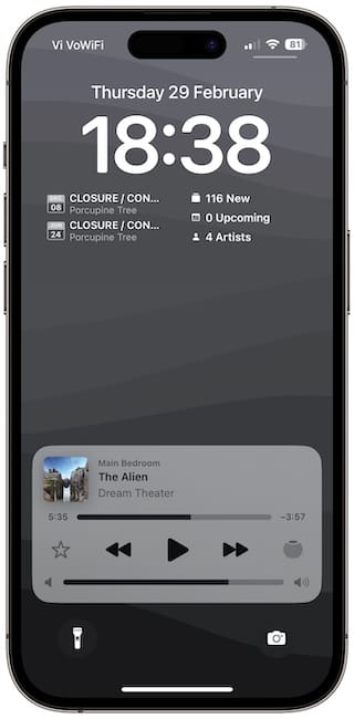 MusicHarbor lock screen widget