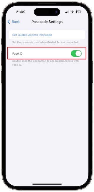 Enable Face ID