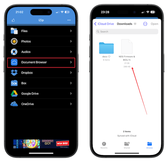 iZiP Document browser