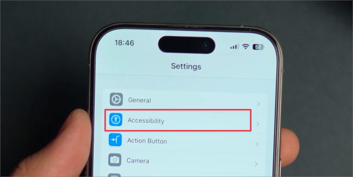 Accessibility settings