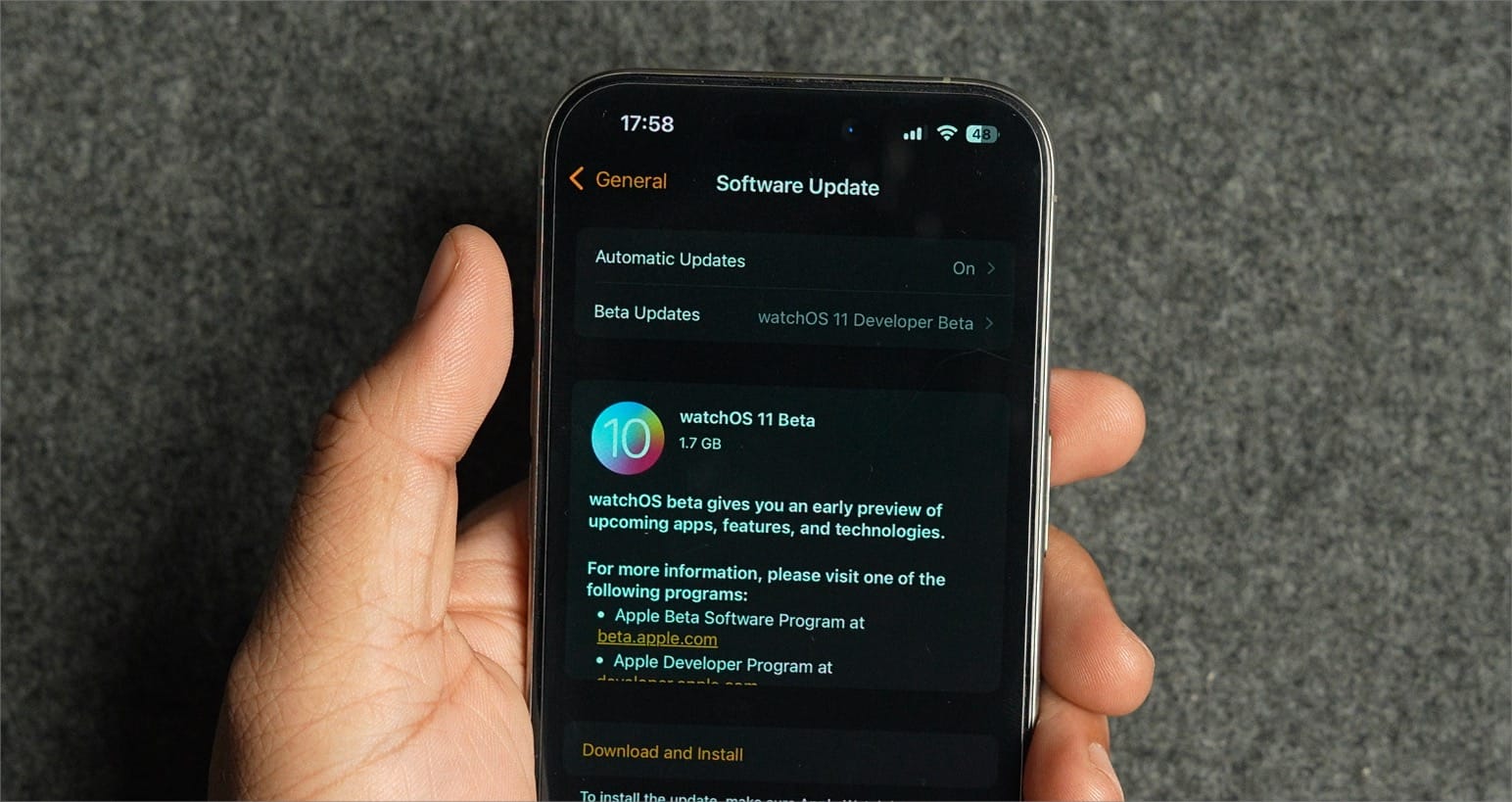 Download and install watchOS 11 beta