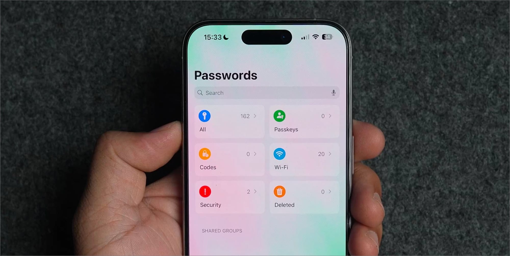 New passwords app