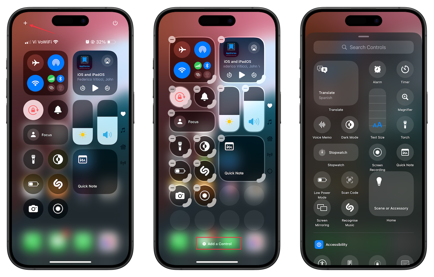 adding controls to control center