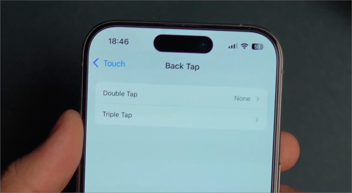 either the double-tap or triple-tap option