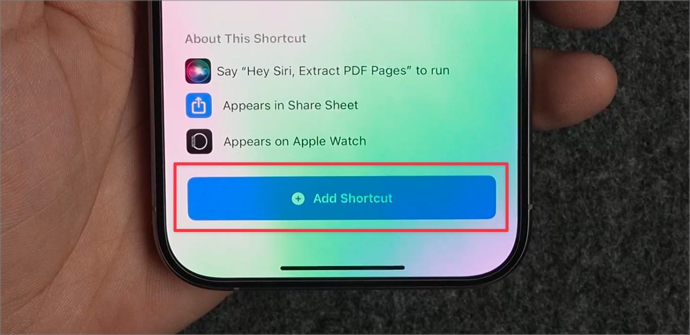 Add Shortcut button