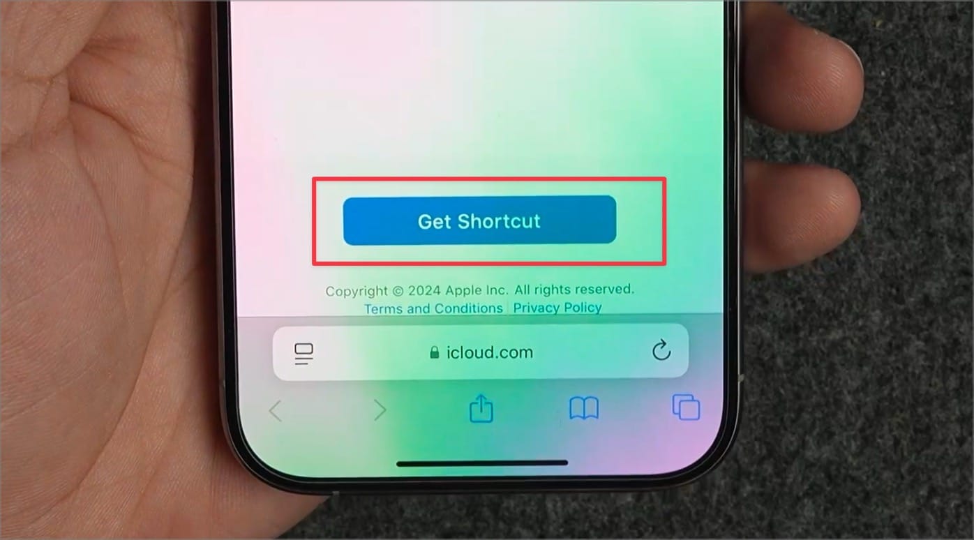 Get Shortcut button