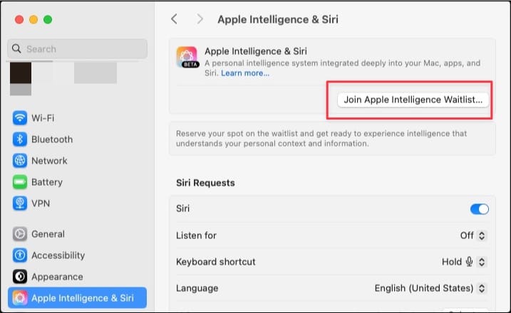 Join apple intelligence waitlist