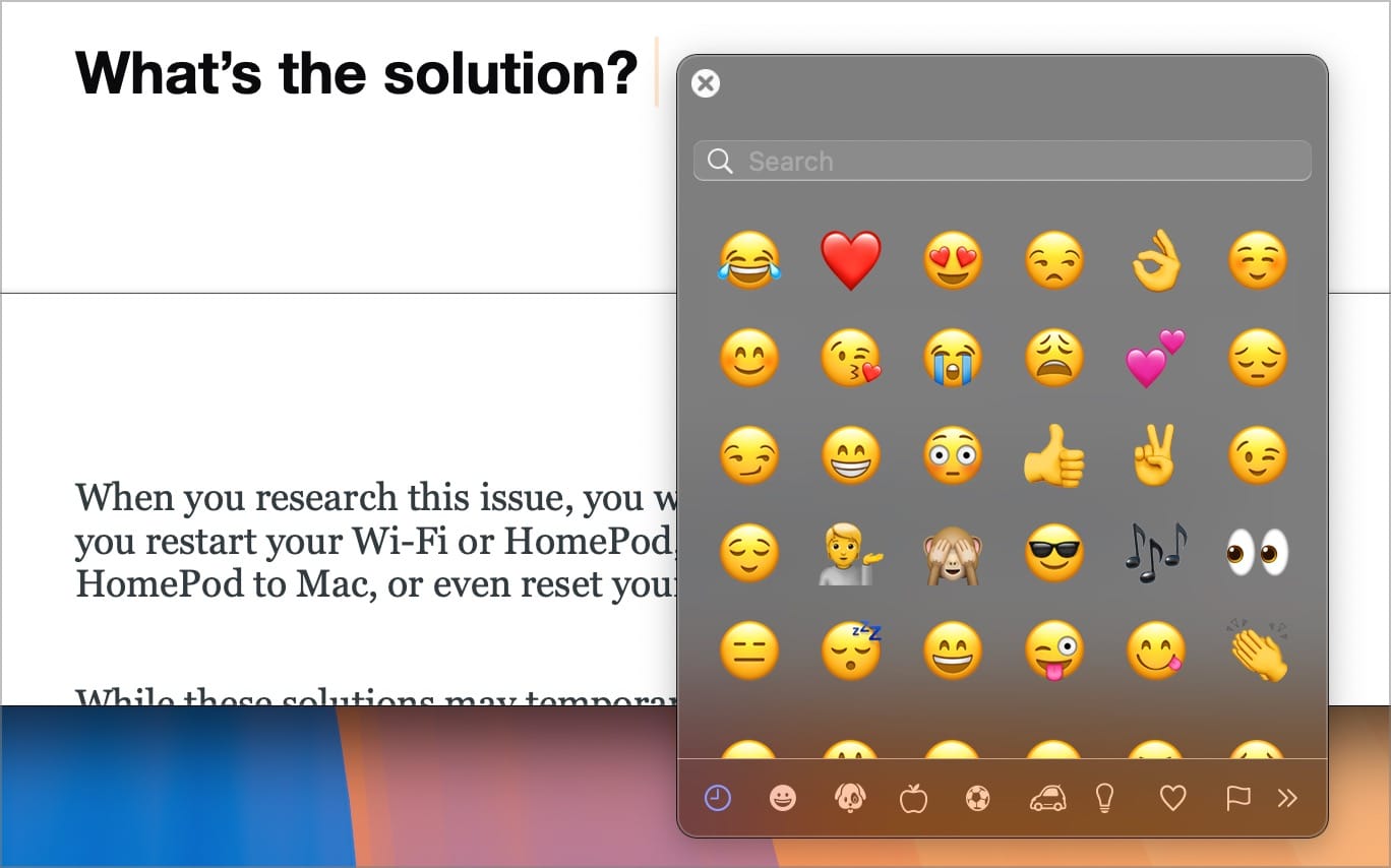 Emoji Keyboard on Mac