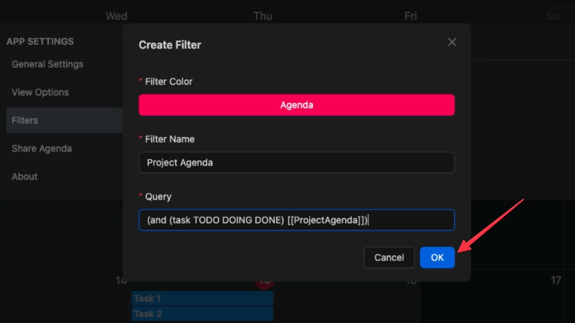 creating the filter